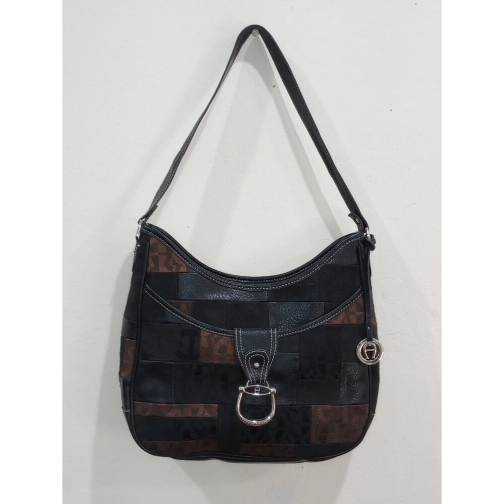 Etienne Aigner Brown And Black Patchwork Leather Shoulder Bag - NWOT